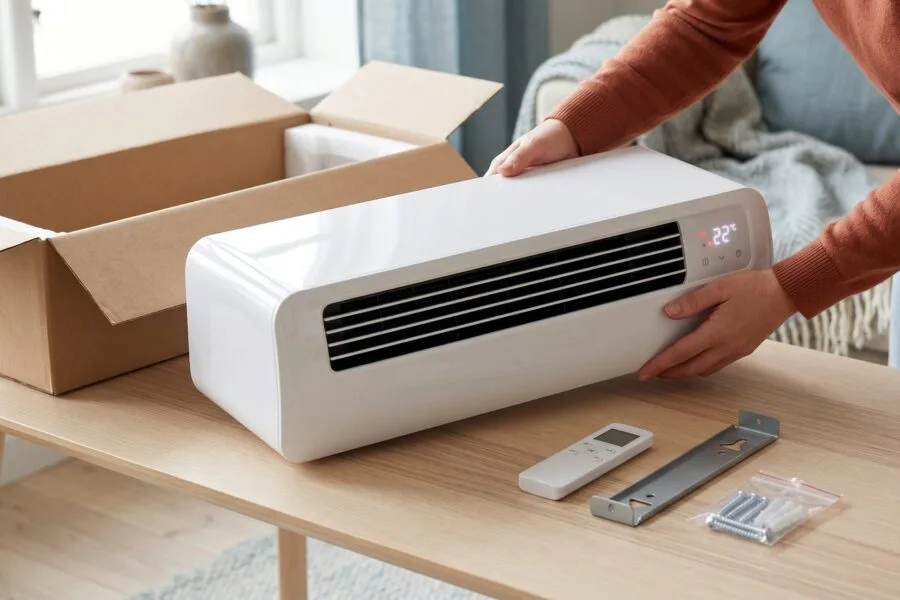 EpiCooler portable AC unit in a modern living room